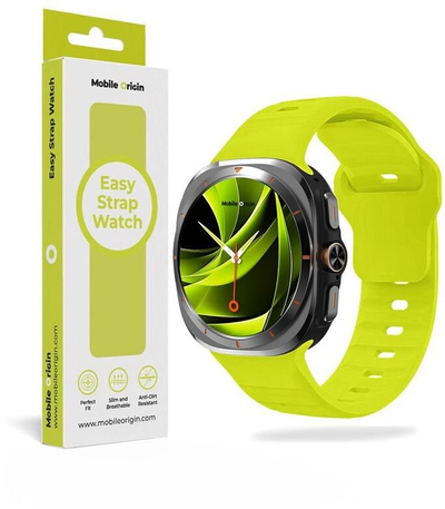 Rrip ore inteligjente Mobile Origin Easy Strap, silikon, për Galaxy Watch Ultra 47mm, i verdhë fluoreshent