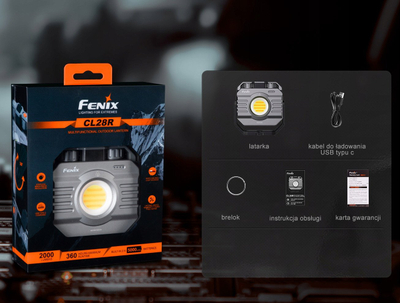 Lanternë kampingu Fenix CL28R, 2000 lumen, bateri 10000mAh, e zezë