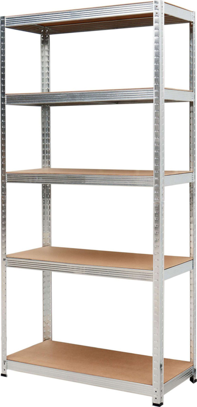 Raft metalik Awtools Shelf Unit, 5 kate, 180x90x40 cm, 250 kg, ngjyrë argjendi