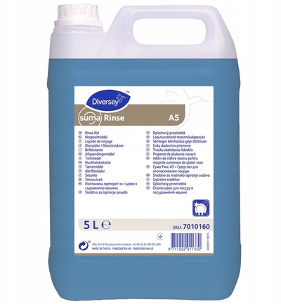Ndihmës shpëlarës për pjatalarëse Diversey Suma Rinse Aid A5, 5L, paketim 2 copë