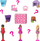 Set lodrash Barbie Mini BarbieLand Dreamhouse, kukull 4 cm, ashensor dhe pishinë, rozë