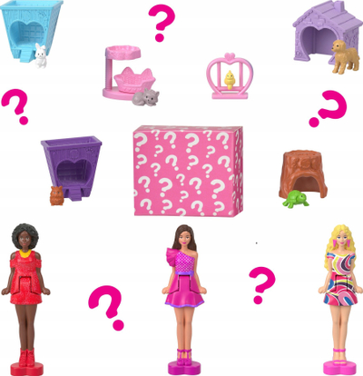 Set lodrash Barbie Mini BarbieLand Dreamhouse, kukull 4 cm, ashensor dhe pishinë, rozë