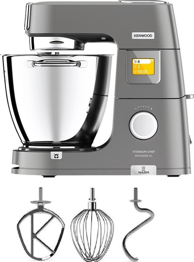 Mikser planetar Kenwood KWL90.124SI Titanium Chef Patissier XL, 7L, 1400W, gri