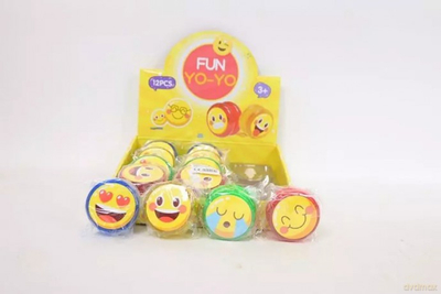 Lodër yo-yo me emoji, set 12 copë, shumëngjyrëshe