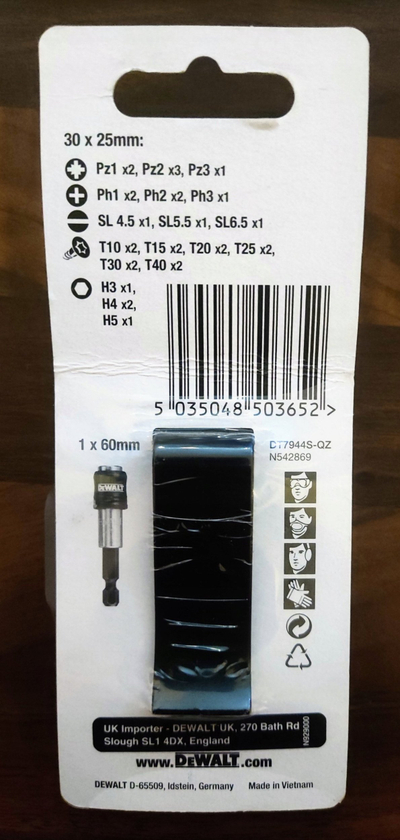 Set bitash DEWALT 31 copë, magnetik, në kasetë plastike, i verdhë