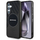 Kuti telefoni AMG Transparent Rhombs MagSafe për Samsung Galaxy S25, mbrojtëse, transparente, e zezë