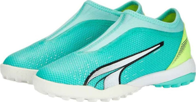 Këpucë futbolli Puma Ultra Match LL MID TT Jr, për kalamaj, për bar sintetik, jeshile