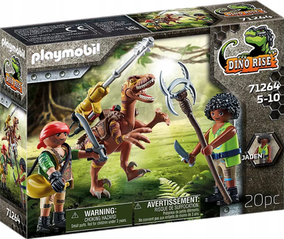 Set lodër Playmobil Dino Rise Deinonychus 71264, 20 pjesë, për kalamaj 5 10 vjeç, shumëngjyrësh