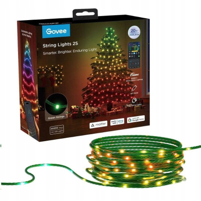 Drita LED për pem Krishtlindje Govee String Lights 2S, 20 m, RGBW, jeshile
