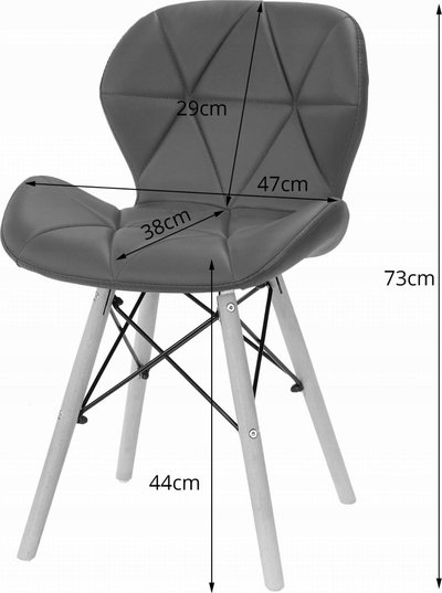 Set tavoline LEOBERT Todi 60 me 2 karrike Lago, tavolinë 60x60x75, MDF dhe dru ahu, e bardhë me të zeza