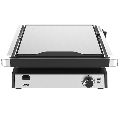 Grill elektrik Zyle ZY017EG, 2000W, pllaka që s'ngjisin, inox i zi