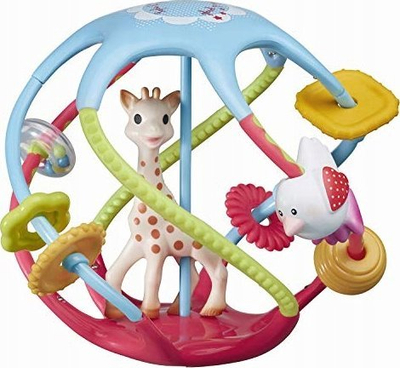 Lodër kafshuese Sophie la Girafe Twistin' Ball, natyrale, për beba 6m+