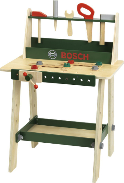 Lodër punëtori fëmijësh Theo Klein Bosch, druri, me mjete, jeshile natyrale