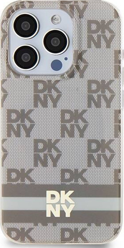 Mbështjellës telefoni DKNY DKHMP14LHCPTSE, për iPhone 14 Pro 6.1", hardcase me dizajn checkered, beige