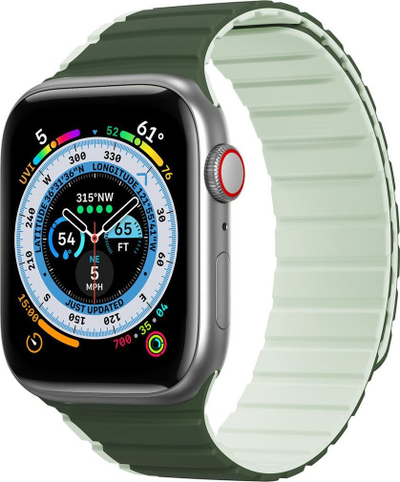 Rrip ore Dux Ducis Magnetic Strap, për Apple Watch 42‑49mm, silikon, jeshil