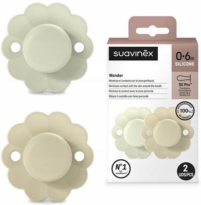 Biberon qetësues Suavinex Wonder SX Pro, 0-6 muaj, set 2 copë, Almost Aqua dhe gri