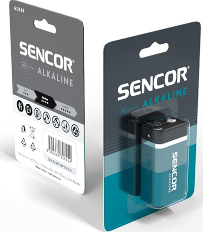 Bateri alkaline Sencor SBA 6LR61, 9V, njëpërdorimshme