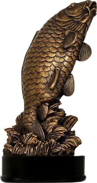 Figurinë trofe Tryumf RFST3039BR, 30cm, me temë peshkimi, ngjyr bronzi