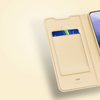 Kufi telefoni Dux Ducis Skin Pro për Samsung Galaxy S22 Plus, lëkurë PU, me qëndrim, ngjyrë gold
