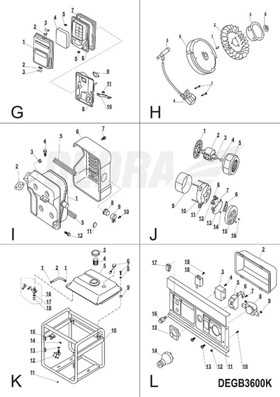 Depozitë karburanti DEDRA #K05, për gjenerator DEGB3600K, metal,