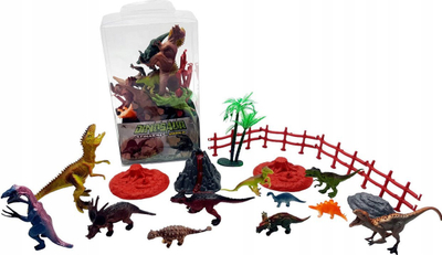 Set lodrash dinosauri Dinosaur Animal World, figura plastike, me gërneta, shumëngjyrësh
