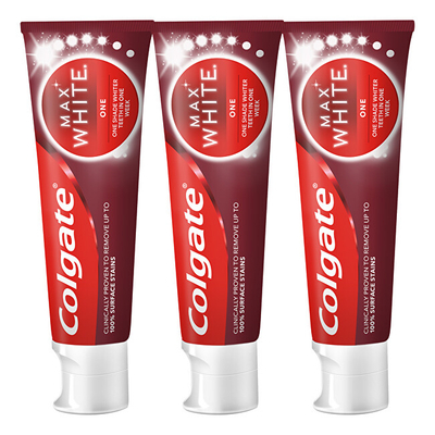 Set pastë zbardhuese për dhëmbë Colgate Max White One kCLG085, 3 x 75 ml