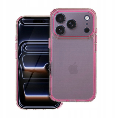 Futrollë telefoni OEM MATRIX CLEAR për iPhone 17 Pro, transparente, rozë