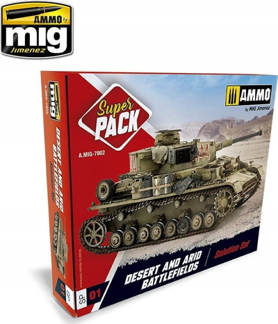 Set weathering AMMO MIG 7802 Desert and Arid Battlefields, për diorama, shumëngjyrësh