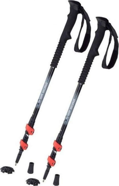Shkopinj trekking Spartan Pro, alumini, anti-shok, të zinj