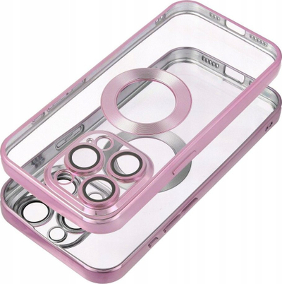 Mbrojtëse telefoni Glam Case për iPhone 12, TPU, transparente, rozë