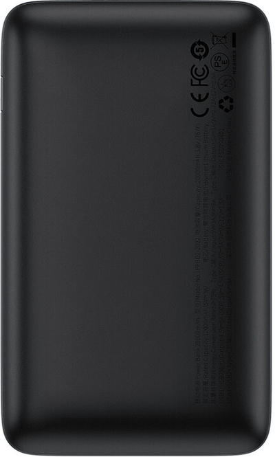 Powerbank me ekran dixhital Baseus Bipow Pro, 20000mAh, 22.5W, i zi + kabllo USB-A/USB-C, 30cm, e zezë