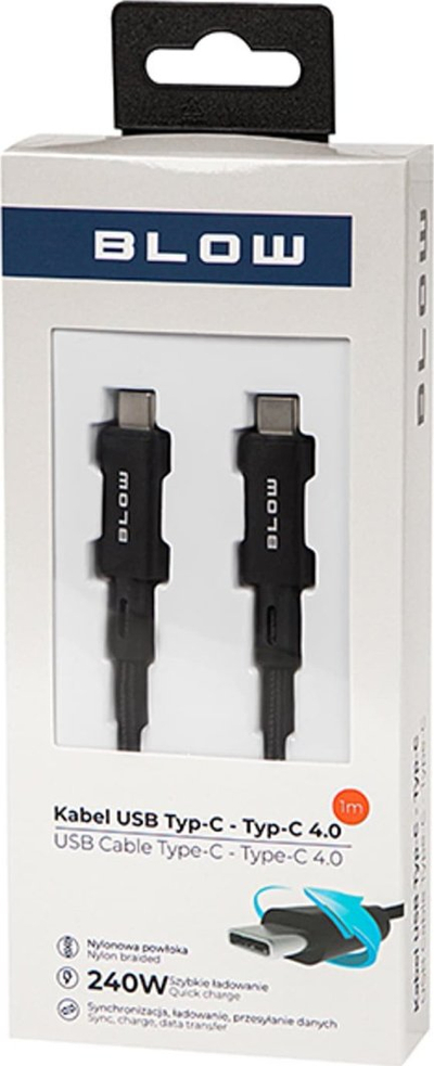 Kabllo USB C Blow 4.0, 40Gbps, 240W, e zezë