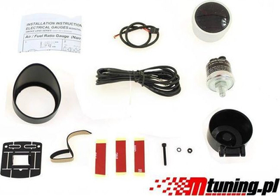 Tregues presioni karburanti Depo Dual 52mm, ndriçim i bardhë a qelibar, i zi