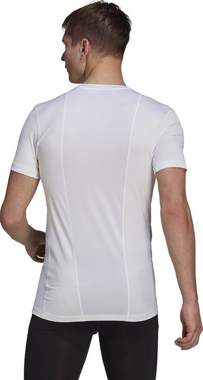 Bluzë sportive Adidas Techfit GU4907, me mëngë të shkurtra, kompresion, e bardhë