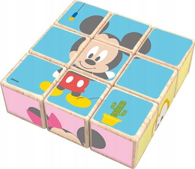 Puzzle druri Disney Baby Mickey Mouse, 9 kuba, me ngjyra