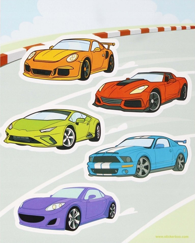 Налепници за прозор Starpak Sticker Boo Cars, декоративни, за деца, повеќебојни