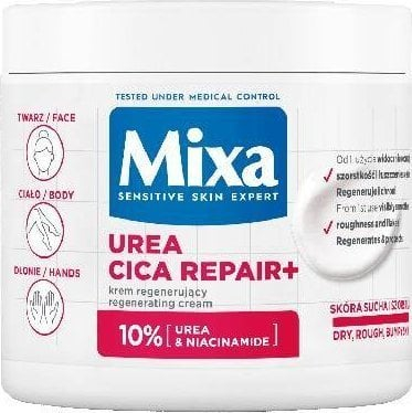 Krem për fytyrë dhe trup Mixa Urea Cica Repair+, 400ml, 10% Urea, pa bojë