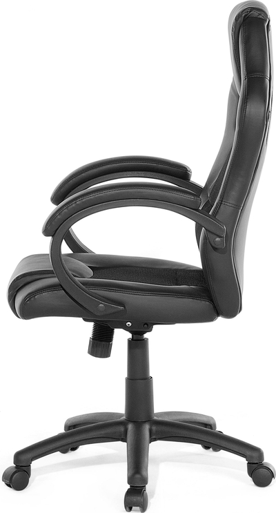 Karrige zyre FIGHTER Swivel, lëkurë sintetike, rrotulluese, e zezë