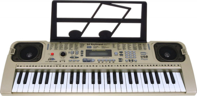 Piano elektronike për kalamoj MQ-807USB, 54 taste, hyrje USB, ngjyrë e artë