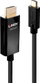 Kabllo adapter USB Type C në HDMI, 4K 60Hz, HDR, 1m, e zezë