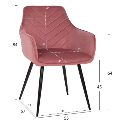 Kolltuk Latrell 55x57x84Hcm (HM8582.02), rozë/ zezë