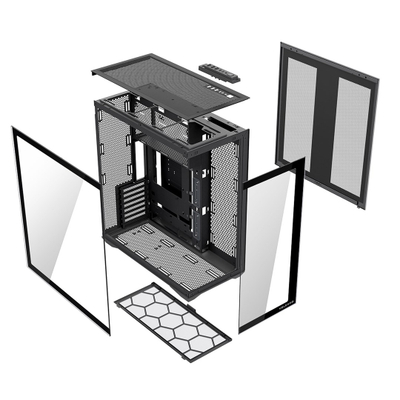 Kuti kompjuteri Modecom Volcano SPACE XL NF, Full Tower, xham i temperuar, e zezë