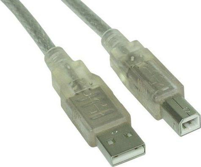 Kabllo USB InLine 34535T, USB A në USB B, 3 m, transparente