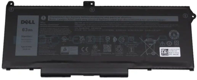 Bateri për laptop Dell Latitude 5520, 63Wh, 4 cell Li-ion, e zezë
