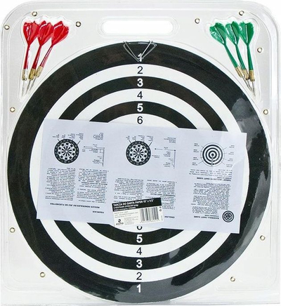 Tabelë dart prej letre, 15\", me dy anë, me 6 shigjeta