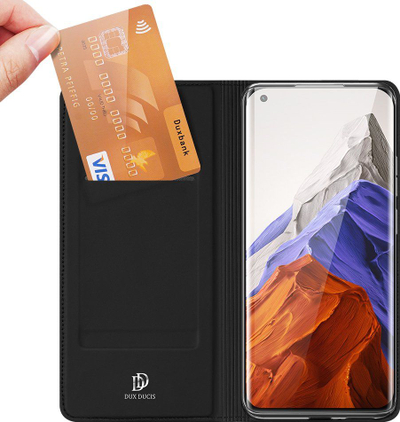 Futrollë Dux Ducis Skin Pro për Xiaomi Mi 11 Pro, me kapak, xhep për kartë, e zezë