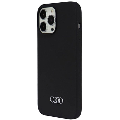 Kapak telefoni Audi Silicone Case për iPhone 13 Pro Max 6.7", silikon, i zi