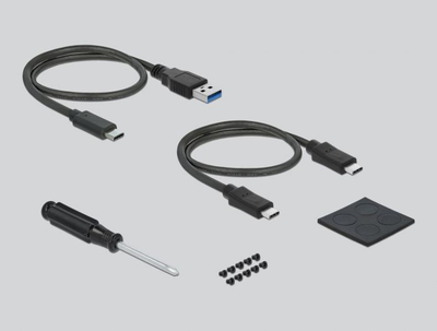 Kuti e jashtme DeLOCK, për disk 2.5" SATA HDD / SSD, USB 3.0 USB-C, me lexues SD, e zezë