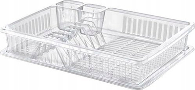Tharëse ene transparente Oseti Dish Drainer, plastike, për lavaman