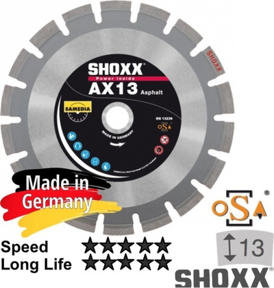 Disk diamanti Samedia Shoxx AX13, 350mm, vrimë 25.4mm, gri